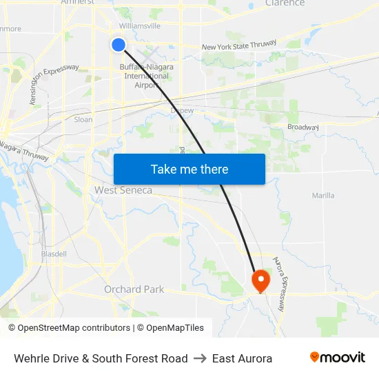Wehrle Drive & South Forest Road to East Aurora map
