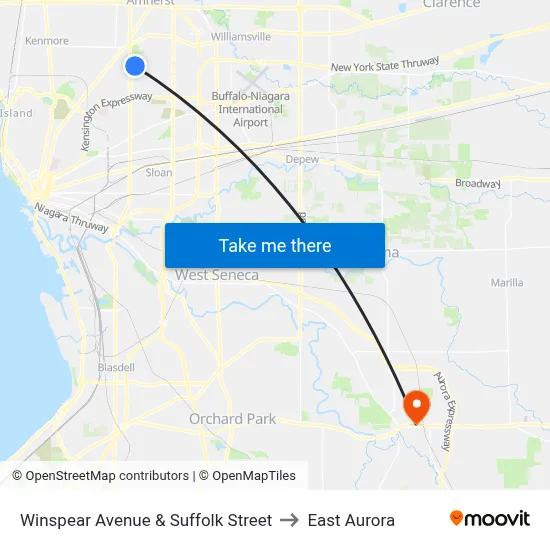 Winspear Avenue & Suffolk Street to East Aurora map