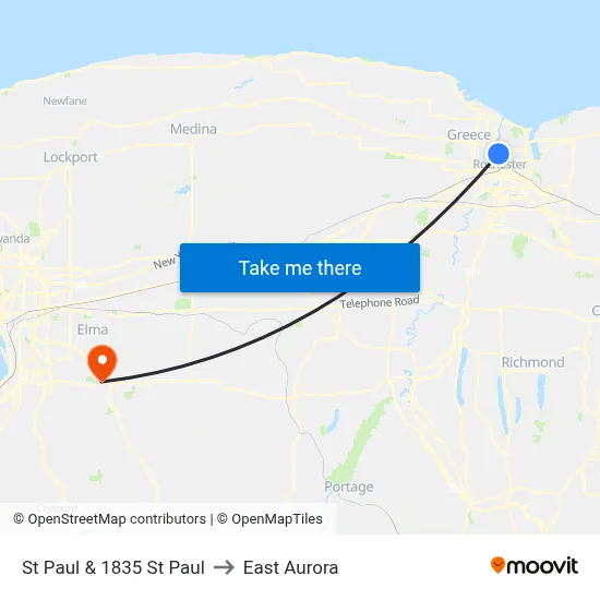 St Paul & 1835 St Paul to East Aurora map