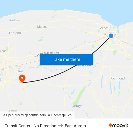 Transit Center  - No Direction to East Aurora map