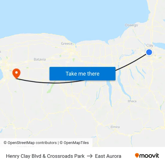 Henry Clay Blvd & Crossroads Park to East Aurora map