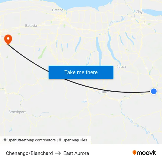 Chenango/Blanchard to East Aurora map