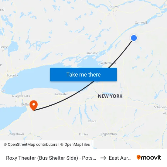 Roxy Theater (Bus Shelter Side) - Potsdam to East Aurora map