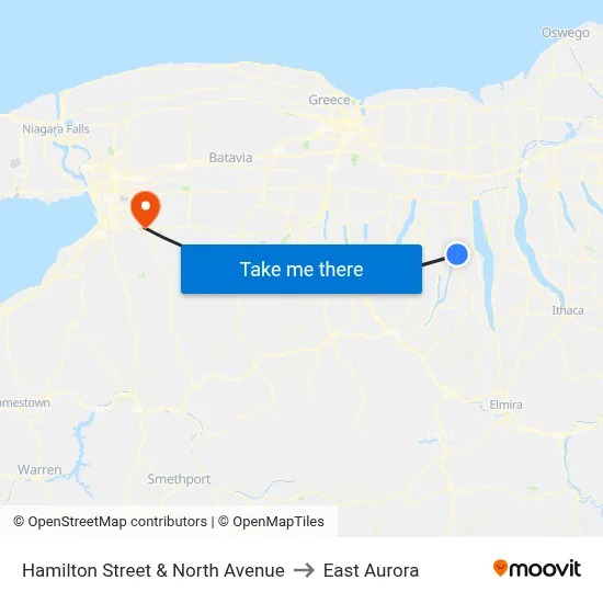 Hamilton Street & North Avenue to East Aurora map
