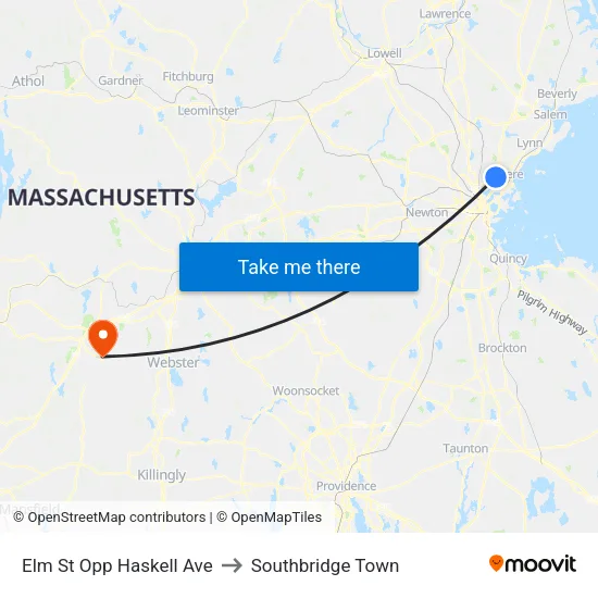 Elm St Opp Haskell Ave to Southbridge Town map