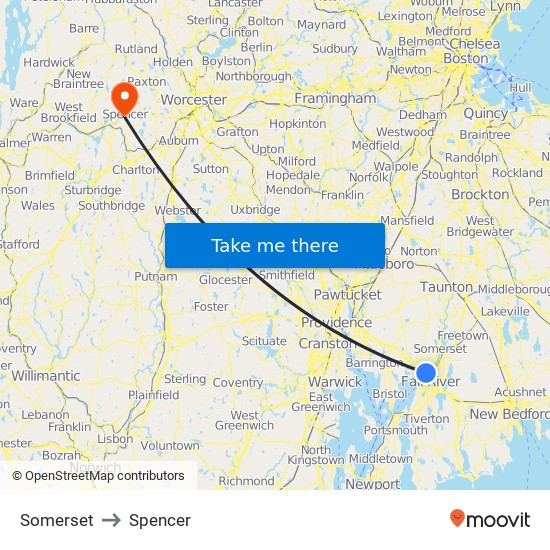 Somerset to Spencer map