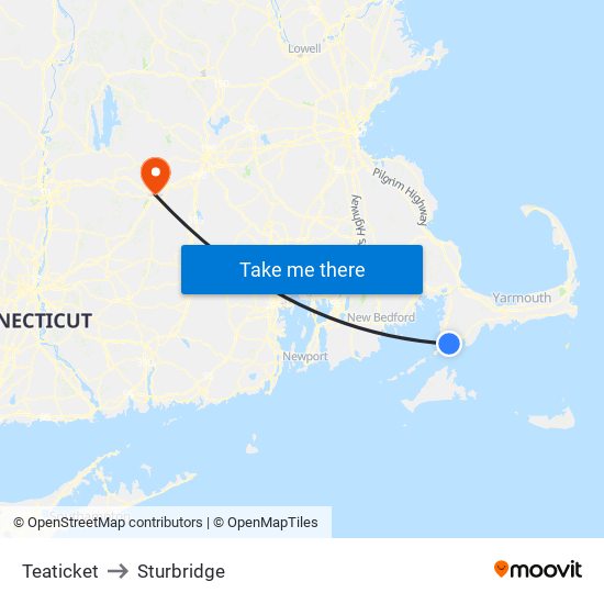 Teaticket to Sturbridge map