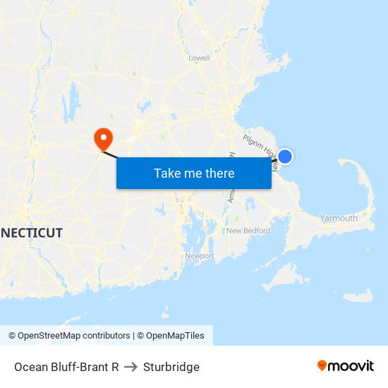 Ocean Bluff-Brant R to Sturbridge map