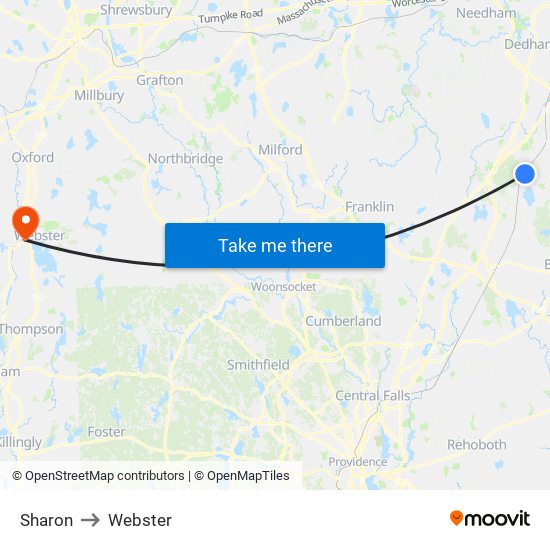 Sharon to Webster map