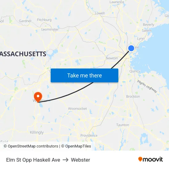 Elm St Opp Haskell Ave to Webster map