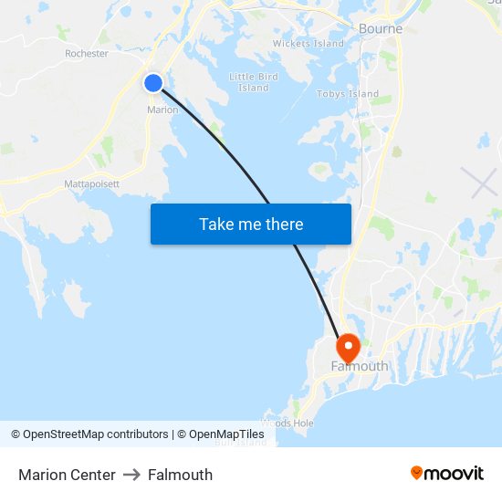 Marion Center to Falmouth map