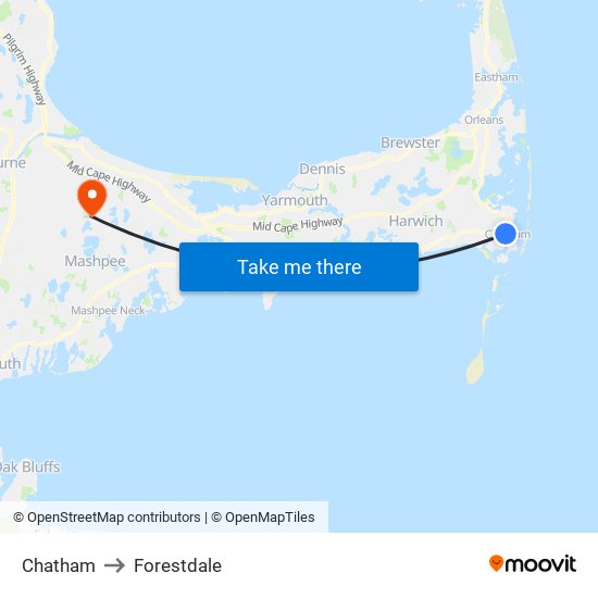 Chatham to Forestdale map