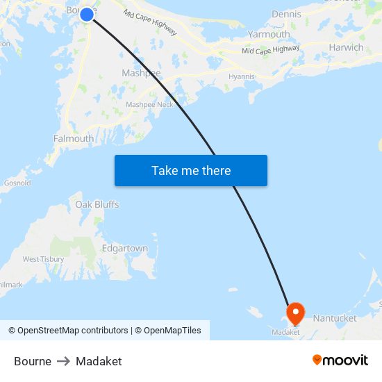 Bourne to Madaket map