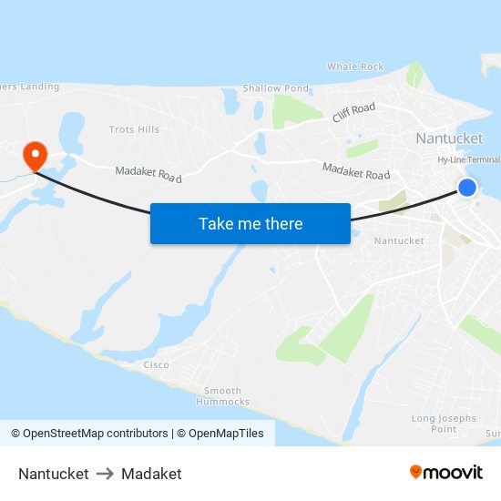 Nantucket to Madaket map