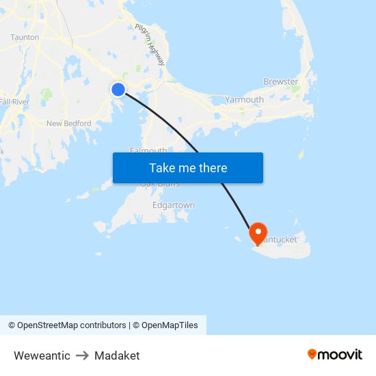 Weweantic to Madaket map