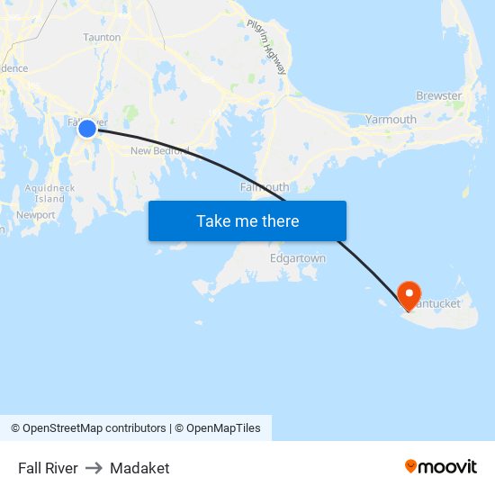 Fall River to Madaket map