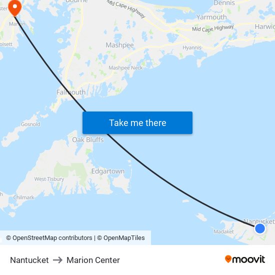 Nantucket to Marion Center map