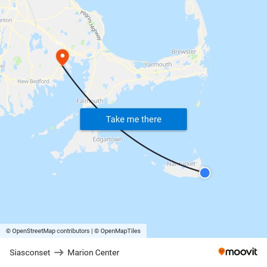 Siasconset to Marion Center map