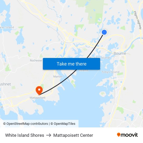 White Island Shores to Mattapoisett Center map