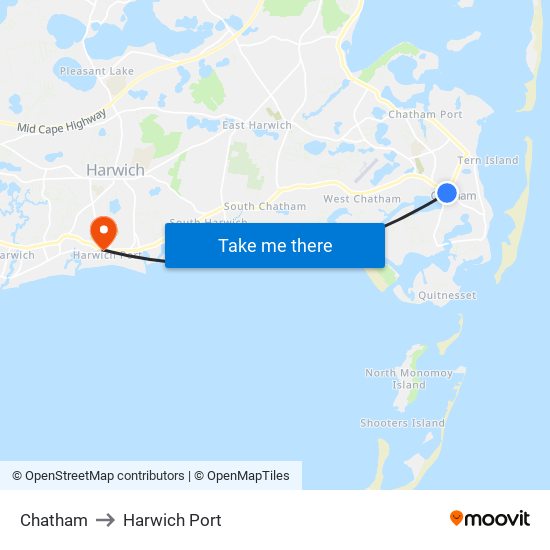 Chatham to Harwich Port map