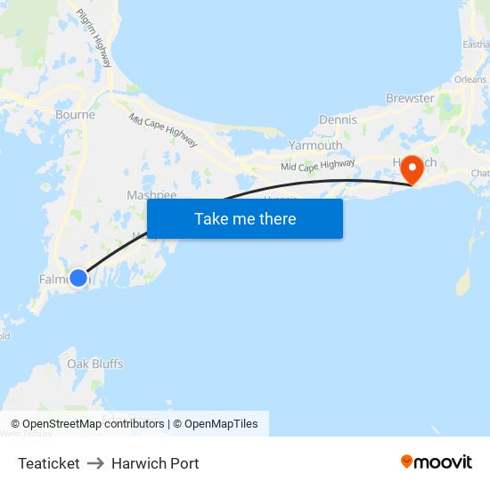 Teaticket to Harwich Port map