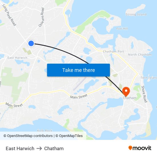 East Harwich to Chatham map