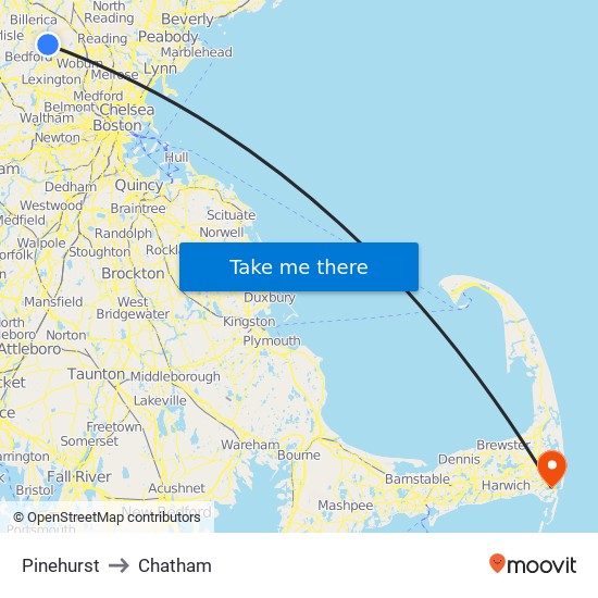 Pinehurst to Chatham map