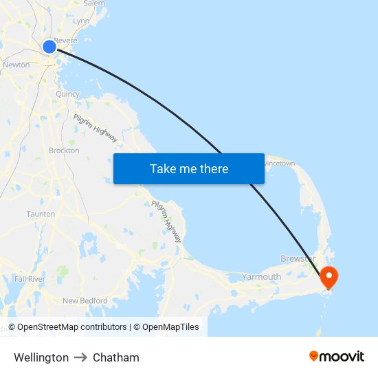Wellington to Chatham map