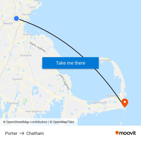 Porter to Chatham map