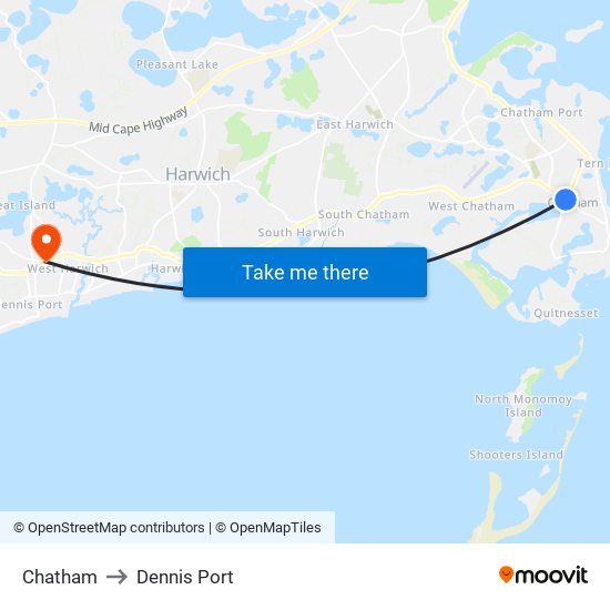 Chatham to Dennis Port map