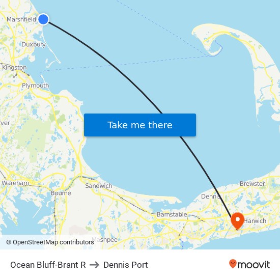 Ocean Bluff-Brant R to Dennis Port map