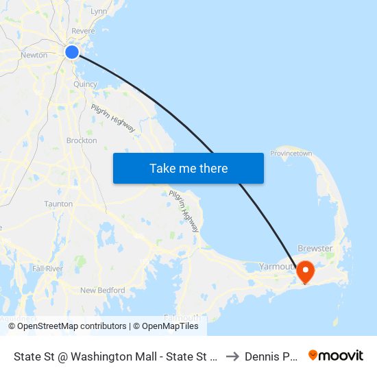 State St @ Washington Mall - State St Sta to Dennis Port map