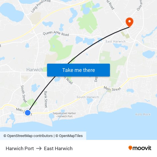 Harwich Port to East Harwich map