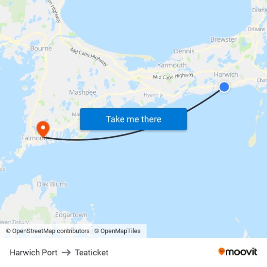 Harwich Port to Teaticket map
