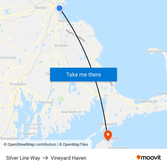Silver Line Way to Vineyard Haven map