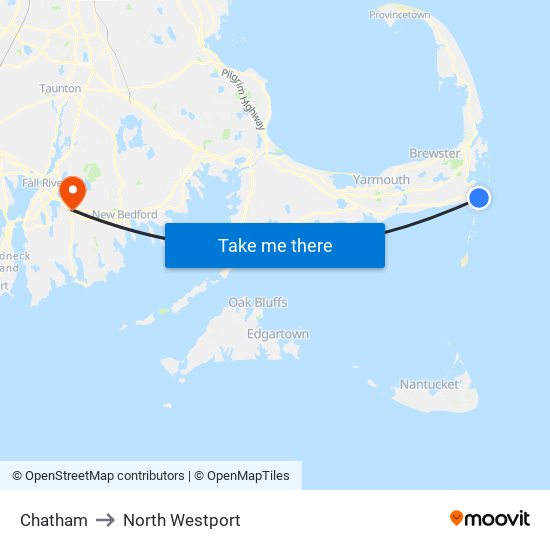 Chatham to North Westport map