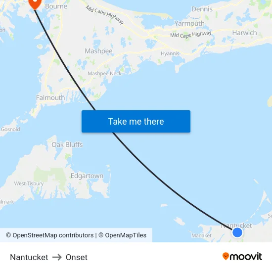 Nantucket to Onset map