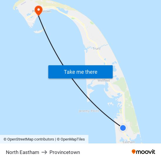 North Eastham to Provincetown map