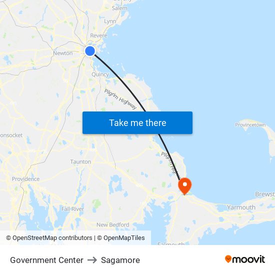 Government Center to Sagamore map