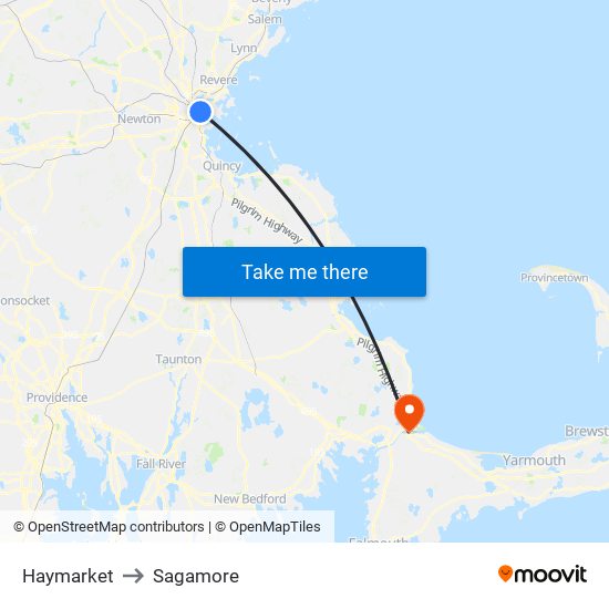 Haymarket to Sagamore map