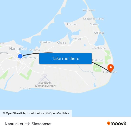 Nantucket to Siasconset map