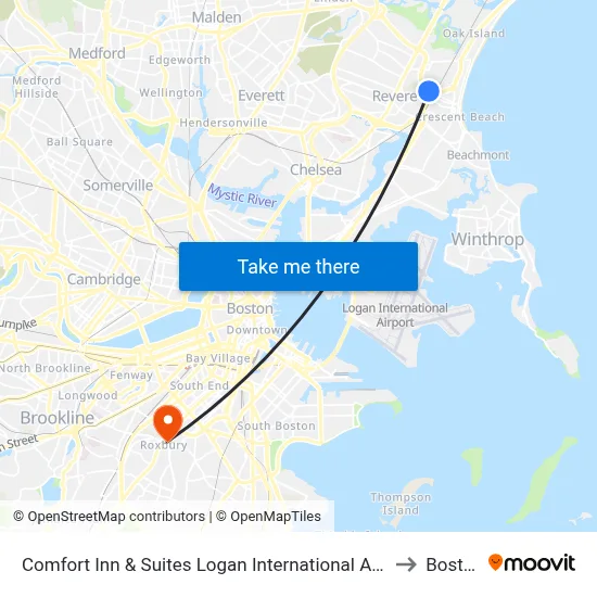 Comfort Inn & Suites Logan International Airport to Boston map