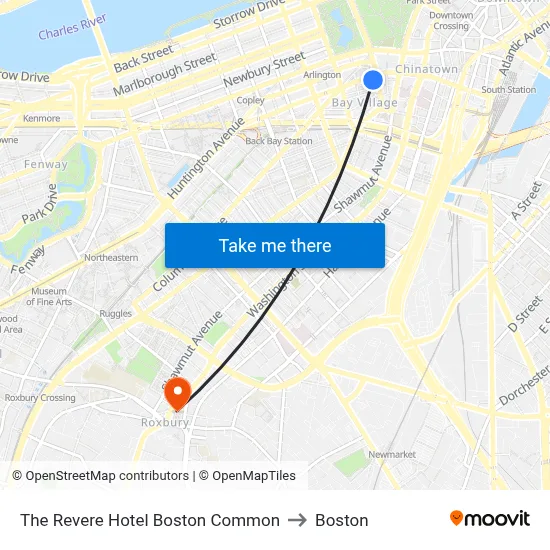 The Revere Hotel Boston Common to Boston map
