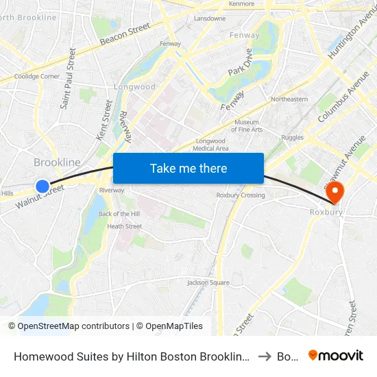 Homewood Suites by Hilton Boston Brookline-Longwood Medical to Boston map