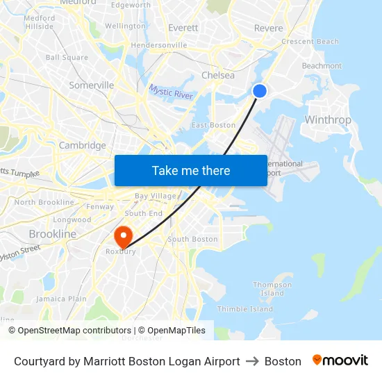 Courtyard by Marriott Boston Logan Airport to Boston map