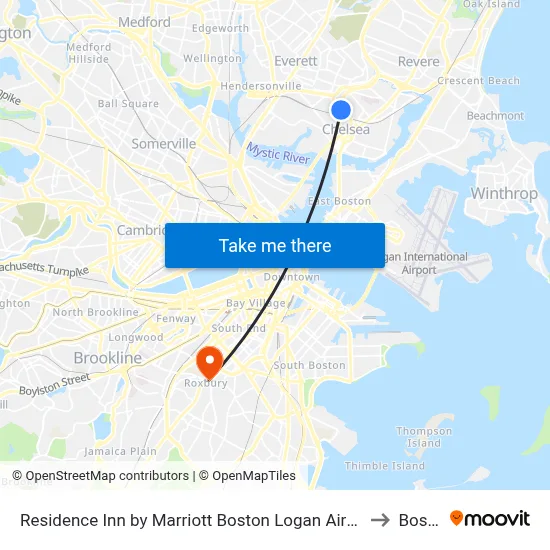 Residence Inn by Marriott Boston Logan Airport Chelsea to Boston map