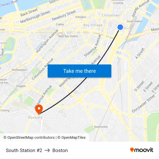 South Station #2 to Boston map