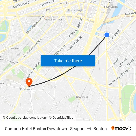 Cambria Hotel Boston Downtown - Seaport to Boston map