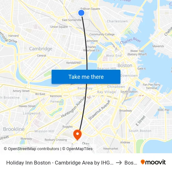 Holiday Inn Boston - Cambridge Area by IHG, Somerville to Boston map