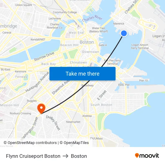 Flynn Cruiseport Boston to Boston map